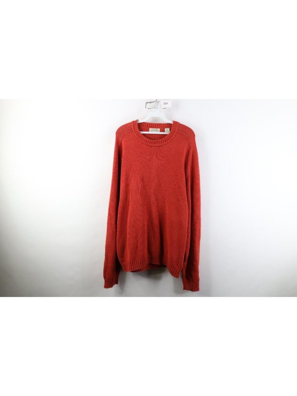 Vintage 90s Streetwear Mens Size XL Blank Cotton Knit Crewneck Sweater Orange